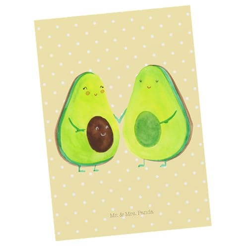 Mr. & Mrs. Panda Postkarte Avocado Pärchen - Geschenk, Avocuddle, Babyshower, Avocados, Frucht, Geburtstagskarte, Geschenkkarte, Kinder, Einladung, von Mr. & Mrs. Panda