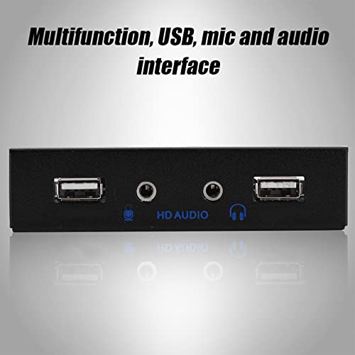 Mrisata 3.5 Frontplatte PC-Frontplatte Interner Kartenleser 3.2 15×11×3 USB2.0 HD-Audio-Diskette Frontplatte 3.5 9-Pin-zu-2-USB2.0-Schnittstelle mit Mikrofon-Audio von Mrisata