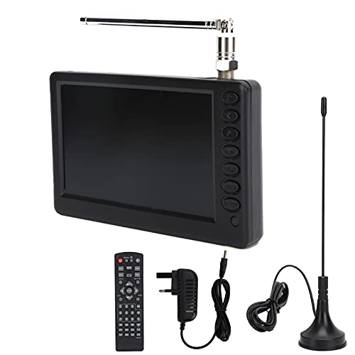 Tragbarer Fernseher mit Antenne, 5-Zoll-1080P-Digital--TV, Kleiner Analoger Fernseher mit 1500-mAh-Akku für Wohnmobil, Wohnwagen, Auto von Mrisata