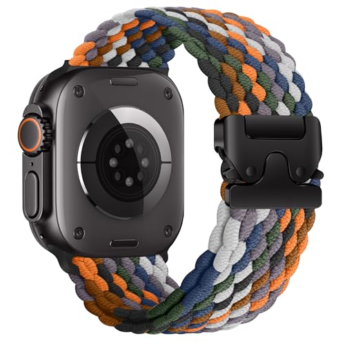 Geflochten Armband Kompatibel mit Apple Watch Armband 49/46/45/44/42 mm, Elastisch Nylon Sport Band Entworfen für Apple Watch Ultra 2 Serie 10 9 8 7 SE 6 5 4 3 2 1 iwatch Ersatzarmband,Camouflage von MroTech