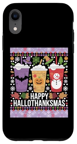 Hülle für iPhone XR Fröhliches Hallothanksmas, Halloween, Thanksgiving von Mrpotts73 Hässlicher Pullover