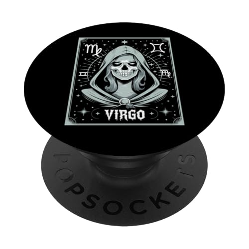 Gothic-Skelett, dunkle Jungfrau, Sternzeichen PopSockets Klebender PopGrip von Mrpotts73 Sternzeichen