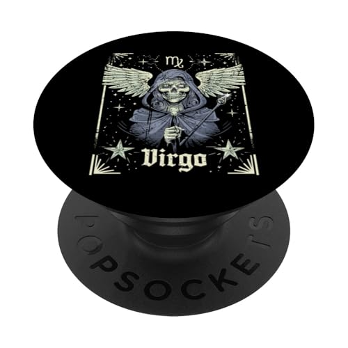 Gothic-Skelett, dunkle Jungfrau, Sternzeichen PopSockets Klebender PopGrip von Mrpotts73 Sternzeichen