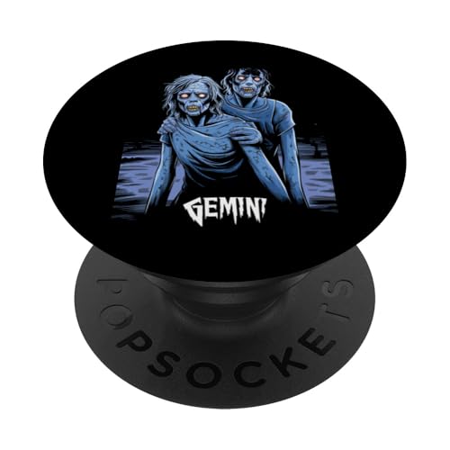 Zombie-Zwillinge-Horror-Sternzeichen-Design PopSockets Klebender PopGrip von Mrpotts73 Sternzeichen