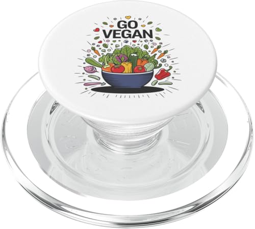 Go Vegan Lebendiges, pflanzliches Lifestyle-Grafikdesign PopSockets PopGrip für MagSafe von Mrpotts73 Veganer Lebensstil