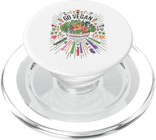 Go Vegan Lebendiges, pflanzliches Lifestyle-Grafikdesign PopSockets PopGrip für MagSafe von Mrpotts73 Veganer Lebensstil