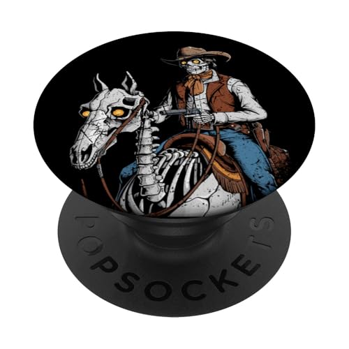 Gesetzloser Wildwest-Skelett-Cowboy-Revolverheld PopSockets Klebender PopGrip von Mrpotts73 Western