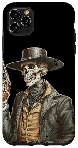 Hülle für iPhone 11 Pro Max Gesetzloser Wildwest-Skelett-Cowboy-Revolverheld von Mrpotts73 Western