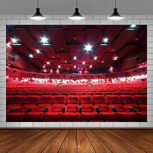 Rot Kino Interieur Sitze Fotografie Hintergrund Theater Scheinwerfer Hintergrund Banner Poster Fotostudio Requisiten von Ms Ting's treasure Background