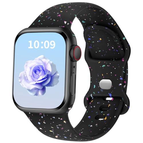 Sportarmband Kompatibel mit Apple Watch Armband 41mm 40mm 38mm 46mm 45mm 44mm 42mm 49mm Ultra Damen Herren, Umweltfreundlich Weiches Silikon Ersatzarmbänder für iWatch Series 10 9 SE 8 7 6 5 4 3 2 1 von Msksjer