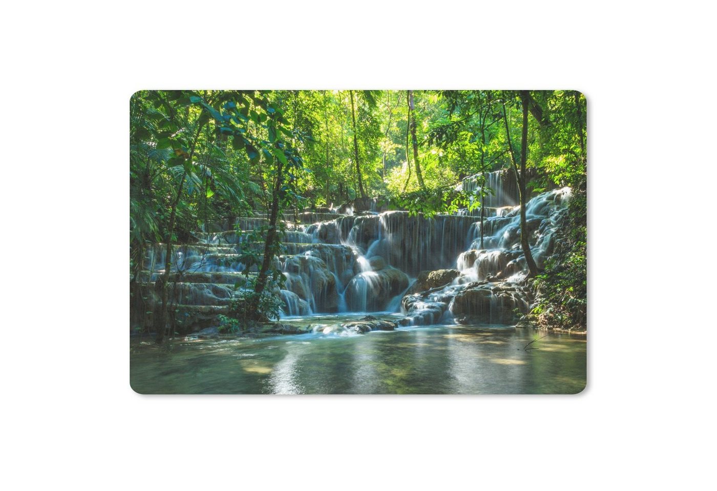 MuchoWow Mauspad Dschungel-Wasserfall in Palenque Mexiko (1-St), Mouse pad, Gaming Deko, PC Zubehör, 27x18 cm von MuchoWow