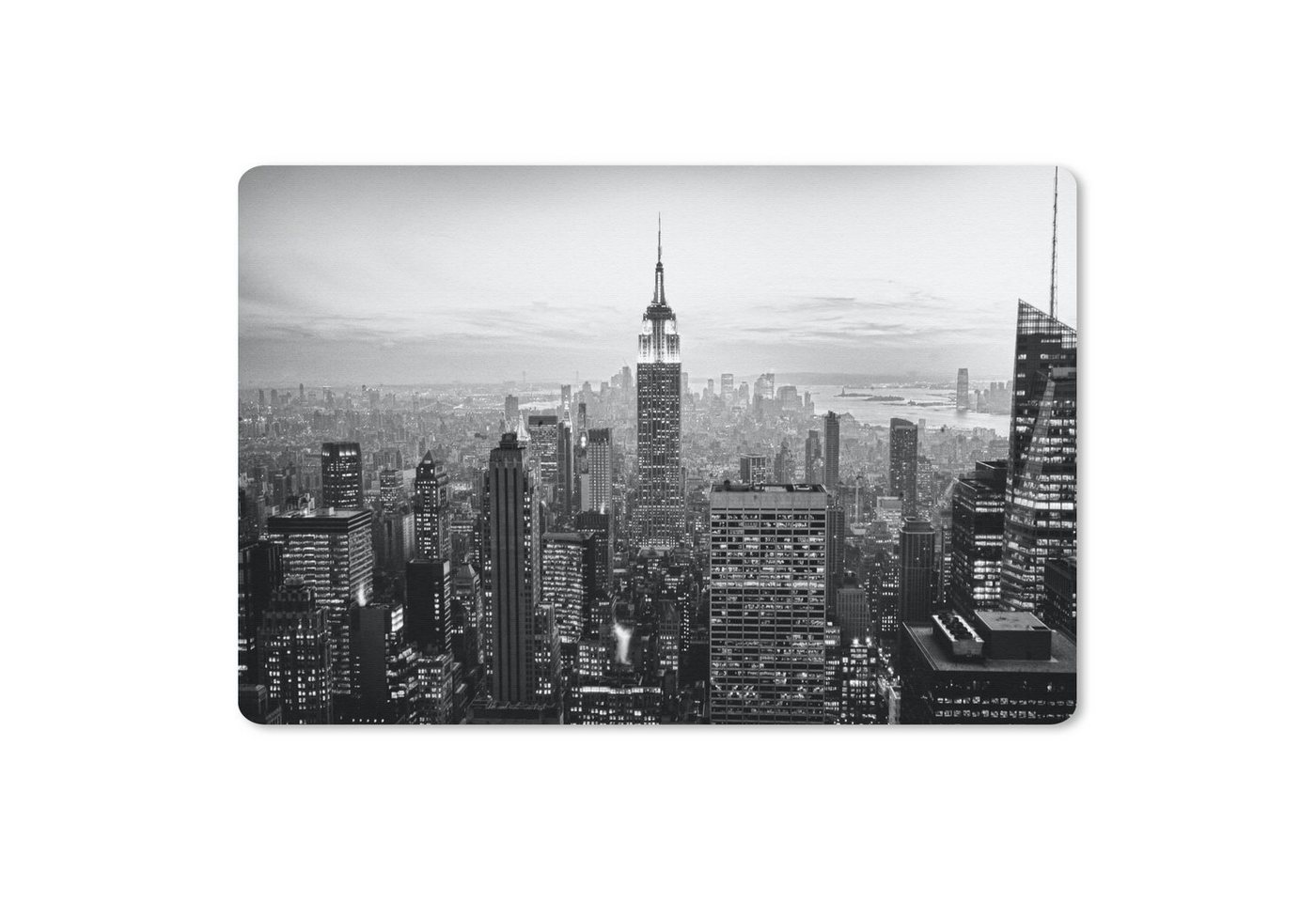 MuchoWow Mauspad New York City Schwarz-Weiß-Fotodruck (1-St), Mouse pad, Gaming Deko, PC Zubehör, 27x18 cm von MuchoWow