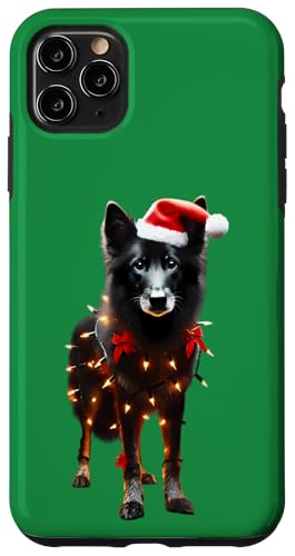 Hülle für iPhone 11 Pro Max Mudi Dog Weihnachtsmannmütze Weihnachtsbeleuchtung Besitzer Mama Papa Liebhaber Xmas von Mudi Dog Christmas Products