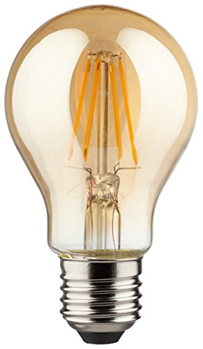 Müller-Licht Retro-LED Lampe Birnenform E27 mit innovativer Filament-Technologie, superwarmweißes Licht für eine angenehme Atmosphäre, 2000 K, Glas, 4.5W, Gold von Müller-Licht