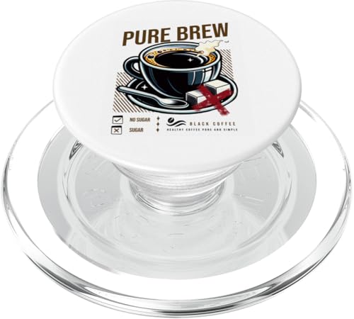 Pure Black Coffee Streetwear | Geschenkidee für gesunden Kaffee PopSockets PopGrip für MagSafe von Mugambo Streetwear Fashion Design for Gift Ideas