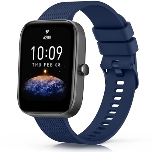 Mugust Armband für Amazfit Bip U Pro/Bip/Bip Lite/Bip S/Bip S Lite/Bip U/Bip 3/Bip 3 Pro Armband für Damen und Herren, Verstellbarer klassischer Sport Ersatzarmband mit Amazfit Bip U von Mugust