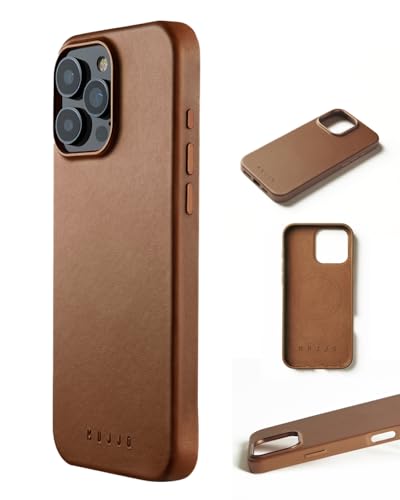 Mujjo Leather Case iPhone 16 Pro Max Braun von Mujjo