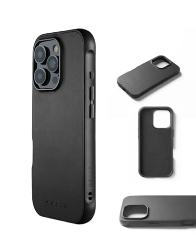 Mujjo Leather Shield Case iPhone 16 Pro Schwarz von Mujjo