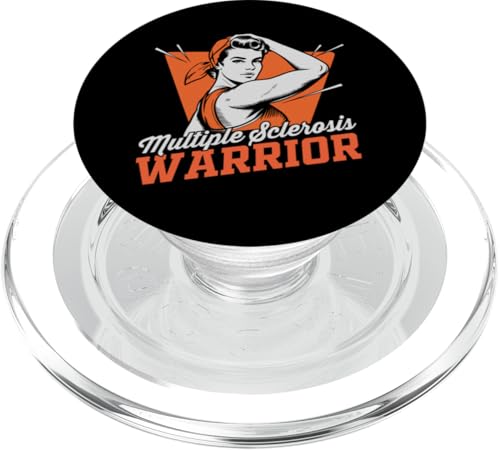 MS Multiple Sklerose Awareness Orange Ribbon PopSockets PopGrip für MagSafe von Multiple Sclerosis Warrior Ms Awareness Shirts