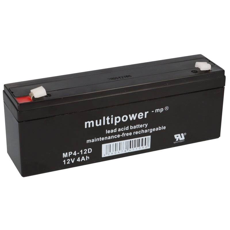 Multipower Blei-Akku MP4-12D Pb 12V / 4Ah Faston 4,8 von Multipower