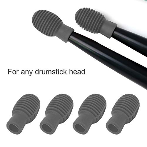 Drum-Dämpfer und Übungswerkzeug – Silikon-Drumstick-Übungsspitze, 4-teilige Drumstick-Übungsspitze (GRAY) von Mumusuki