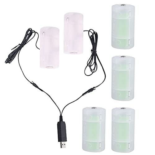 AA-Batterie-Eliminator, universal, 1,1 m, USB auf 1,5 V, 3 V, 4,5 V, 6 V, D-Zellen, Batterie-Eliminierungskabel für Lampen, Spielzeug, Taschenlampen, Warmwasserbereiter und mehr von Mumuve