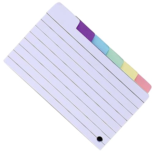 Mumuve 150 Blatt linierte Karten, Notizpapier, bunt, 7,6 x 12,7 cm, Lernkarten, gelochte Notizkarten für Schüler von Mumuve