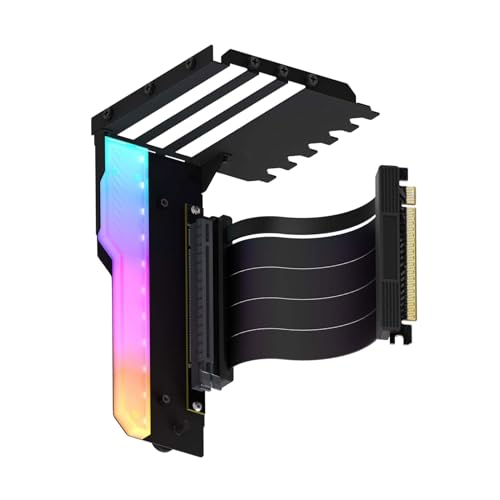 Mumuve 90-Grad-Montage, vertikale GPU-Halterung, flexibles PCIe4.0-Kabel für verbesserte Datenübertragung, verbessert die Luftzirkulation, flexible Verkabelung von Mumuve
