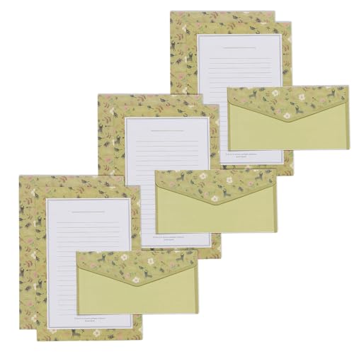 Mumuve Blumen Briefpapier Set inklusive 10 Briefpapier Brief (linierte Blätter) 10 passende Umschläge zum Schreiben von Mumuve