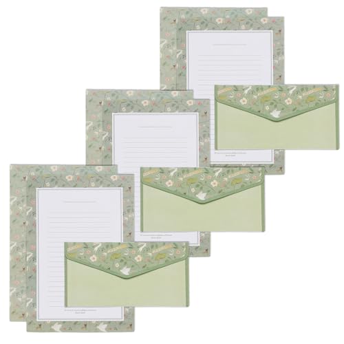 Mumuve Blumen Briefpapier Set inklusive 10 Briefpapier Brief (linierte Blätter) 10 passende Umschläge zum Schreiben von Mumuve