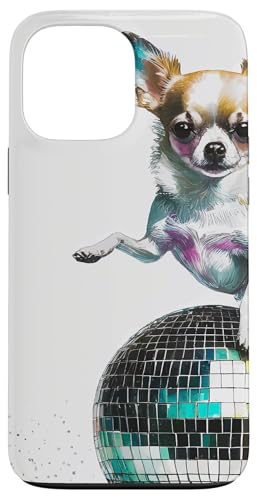 Hülle für iPhone 13 Pro Max fröhlicher Chihuahua tanzt auf Discokugel Hund Rasse Musik von MunterBix