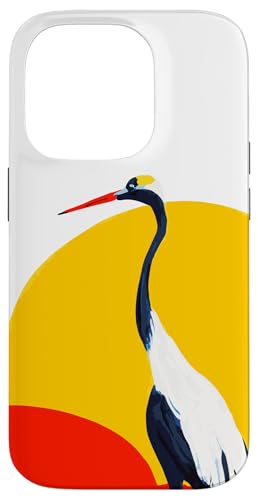 stolzer Kranich mit Horizont Sonne & Meer Symbol Mythologie Hülle für iPhone 14 Pro von MunterBix