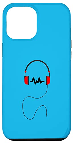 Hülle für iPhone 12 Pro Max Musik-Kopfhörer-Symbol, Rot und Schwarz von Music Headphone Design