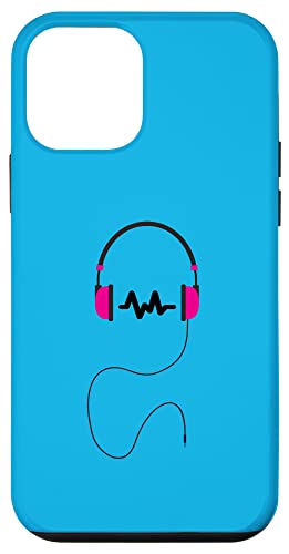 Hülle für iPhone 12 mini Musik-Kopfhörer-Logo in Fuchsia und Schwarz von Music Headphone Design