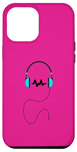 Hülle für iPhone 13 Pro Max Musik-Kopfhörer-Logo in Blau und Schwarz von Music Headphone Design