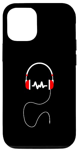 Hülle für iPhone 13 Pro Musik-Kopfhörer-Logo in roter und weißer Farbe von Music Headphone Design