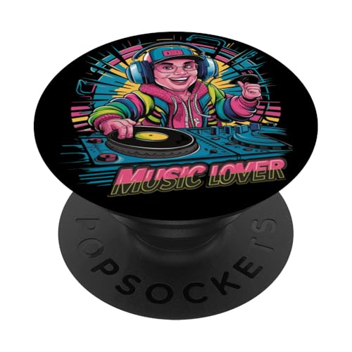 Music Lover Producer DJ Funny Retro Kopfhörer PopSockets mit austauschbarem PopGrip von Music Lover Producer