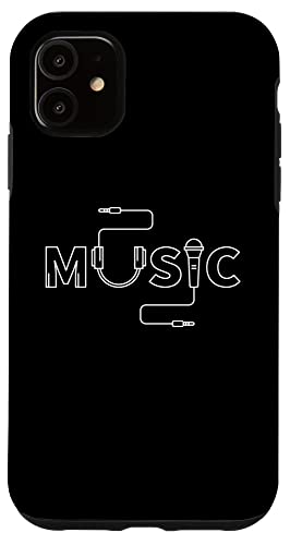 Hülle für iPhone 11 Musikcooles Design mit Kopfhörer und Mikrofon von Music Minimal Designs