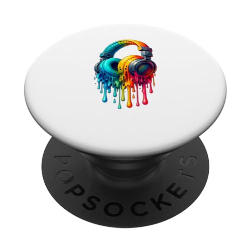 Dripping Paint Kopfhörer Musik Singen Sänger Lied PopSockets Klebender PopGrip von Music Songs Song Lover Gifts