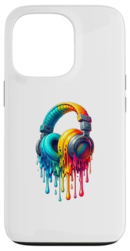 Hülle für iPhone 13 Pro Dripping Paint Kopfhörer Musik Singen Sänger Lied von Music Songs Song Lover Gifts