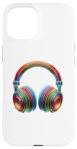 Hülle für iPhone 15 Bunte Line Art Kopfhörer Musik Singen Sänger Lied von Music Songs Song Lover Gifts