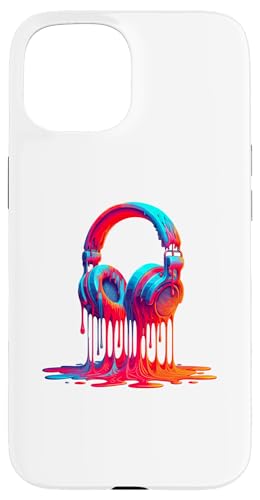 Hülle für iPhone 15 Dripping Paint Kopfhörer Musik Singen Sänger Lied von Music Songs Song Lover Gifts