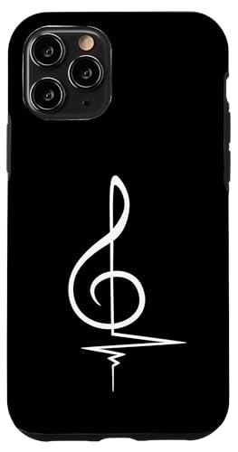 Hülle für iPhone 11 Pro Violinschlüssel Musik Pulsfrequenz Herzschlag Musiknoten von Music Sounds Listening Melody Beats Vibes Lover