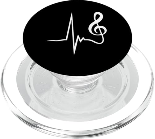 Violinschlüssel Musik Pulsfrequenz Herzschlag Musiknoten PopSockets PopGrip für MagSafe von Music Sounds Listening Melody Beats Vibes Lover