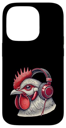 Hülle für iPhone 14 Pro Musik Streetwear Outfit Huhn Kopfhörer von Music Streetwear Funny Outfit Designs