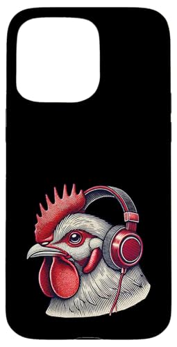 Hülle für iPhone 15 Pro Max Musik Streetwear Outfit Huhn Kopfhörer von Music Streetwear Funny Outfit Designs