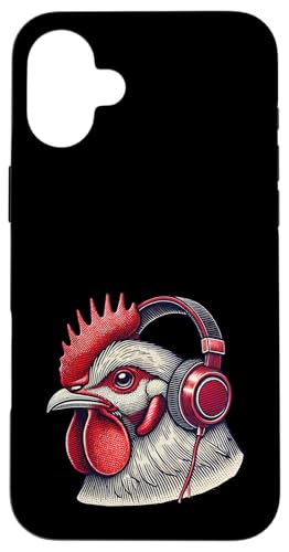 Hülle für iPhone 16 Plus Musik Streetwear Outfit Huhn Kopfhörer von Music Streetwear Funny Outfit Designs