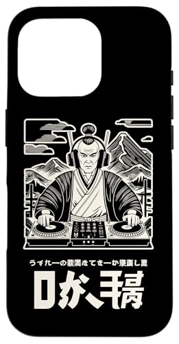 Hülle für iPhone 16 Pro Musik Retro Streetwear DJ Samurai Japanische Kunst von Music Streetwear Funny Outfit Designs