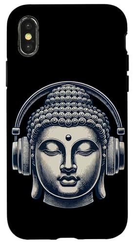 Hülle für iPhone X/XS Buddha Mit Kopfhörern Musik Streetwear Outfit von Music Streetwear Funny Outfit Designs