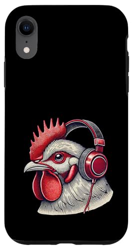 Hülle für iPhone XR Musik Streetwear Outfit Huhn Kopfhörer von Music Streetwear Funny Outfit Designs